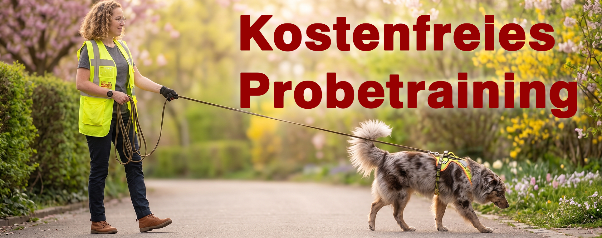 Mensch-Hund-Team beim Mantrailing